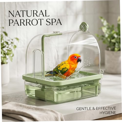Baño para pájaros interior automático contra el estrés de los loros 4