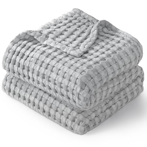 Maliton Musselin Decke Baby 110 x 95cm, Superweich Baby Bambus Baumwolle Schlafdecken, Musselin Schlafdecken für Kleinkinder Mädchen Junge, Grau