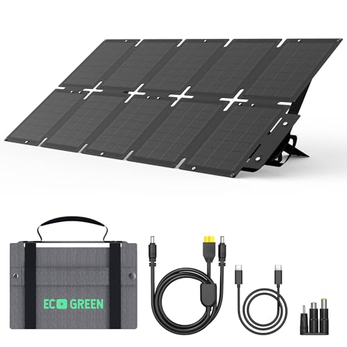 Image of Portable Solar Panel 100W, Monocrystalline 24.8% High Efficiency Foldable Solar Panel, Panel Solar Kit IP65 Waterproof for Camping RV Backpacking Outdoor Use