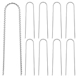 ANBEEISS 10 Pcs Trampoline Anchor Kit, Swing Ground Anchors Heavy Duty Ground Pegs, 11.8 Inch Galvanized U Shaped Tent Pegs, Rebar Trampoline Stakes for Trampolines Garden Camping Tents Marquees