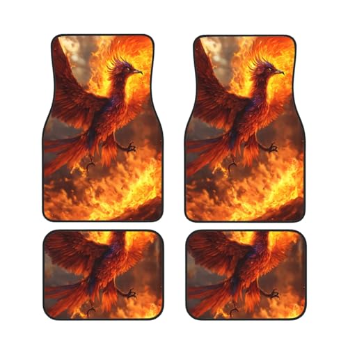 Alfombrillas para coche antideslizantes Phoenix Print: juego de 4 alfombras de sedán