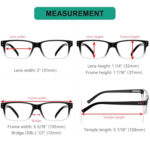 Image of Eyekepper Vintage Eyeglasses for Men - 5 Pack Spring Hinges Classic Glasses - Black-Clear Frame +0.00