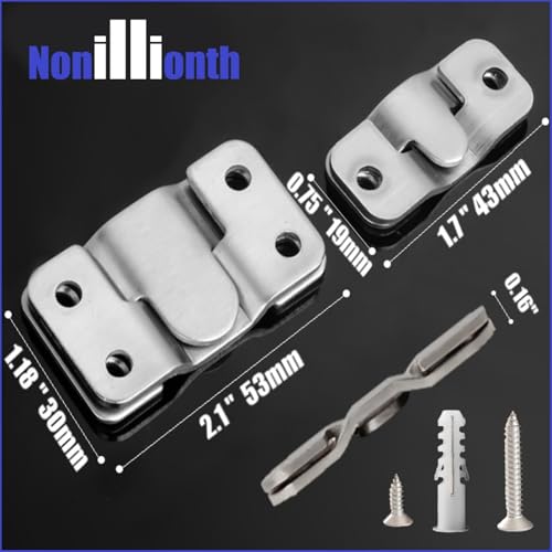 Image of French Cleat Hanger Kit- 6 Sets Picture Hanging Jig with Screws,Bird House Bird Feeder Hanger For Outside,Art Gallery Wall Flush Mount Heavy Duty Picture Hanging Hanger ,Stainless Steel Shelf Brackets