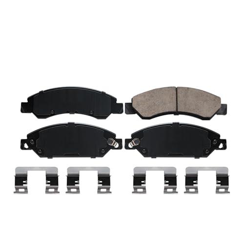 Image of Detroit Axle - Front Brake Pads for 2005-2006 Chevy Sierra Silverado 1500 | GMC Sierra 1500, 2007 Tahoe Yukon Suburban 1500, 2007-2008 Avalanche 1500 Cadillac Escalade ESV EXT, Ceramic Brake Pads