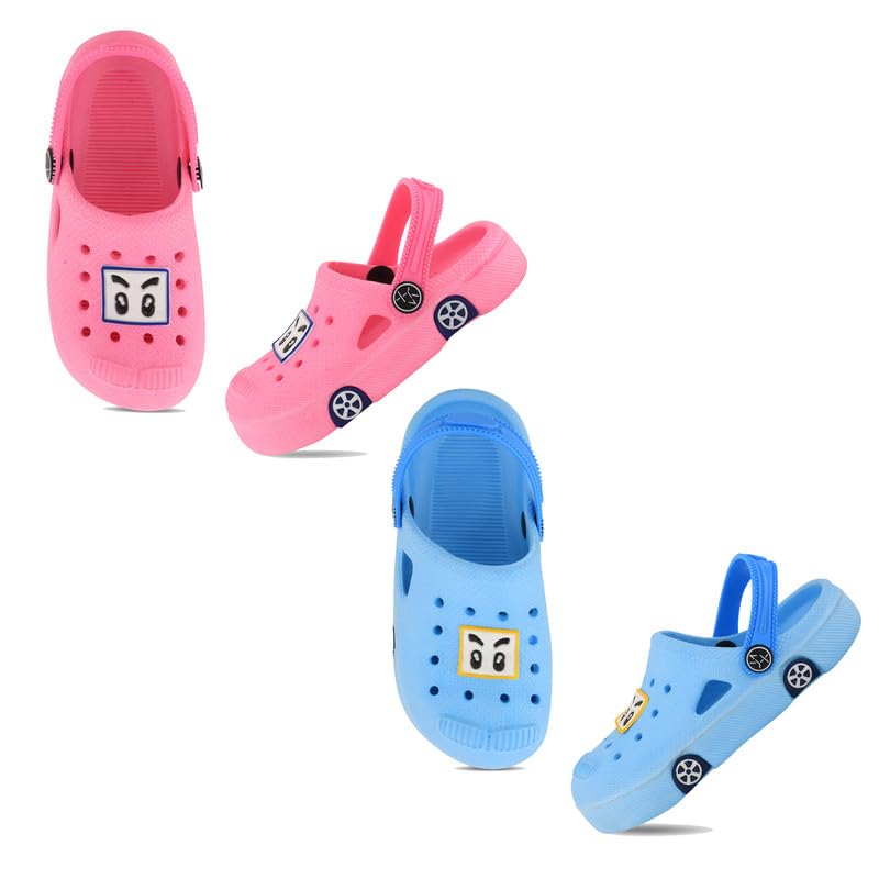 Image of SMARTOTS Pack of 2 Car Design Kids Clogs for Daily Use, Kids Eva Sandals for Boys and Girls with Adjustable Sling Back Strap