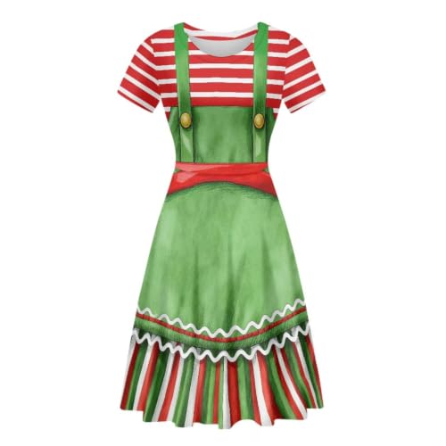 Image of AFPANQZ Womens Casual Summer Lightweight Vintage Dress Short Sleeve Midi Dress Knee-Long Luxury Formal Dress
