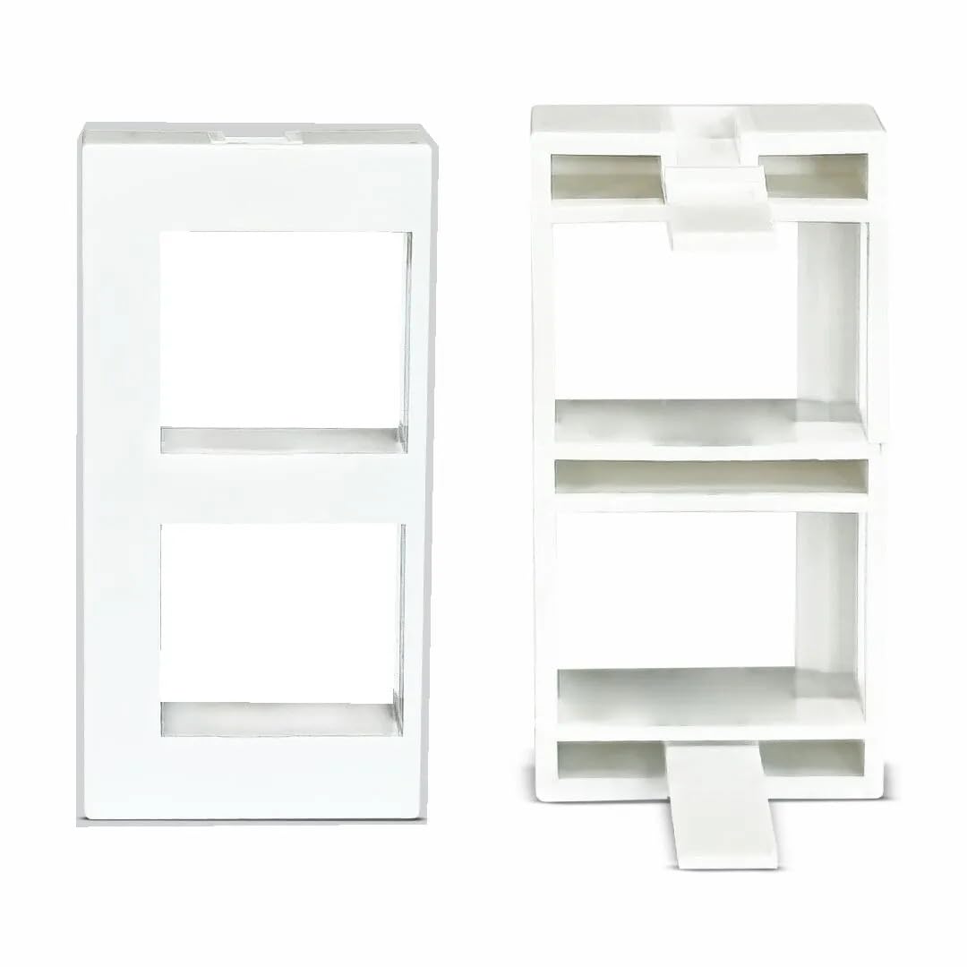 MX RJ45 CAT6/CAT6A Dual Data Port – 1 Module Network Socket Frame for 45×45 mm European & UK Modular Plates – Suitable for LAN, Ethernet, and Structured Cabling Systems Pack of 2