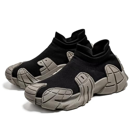 Jakcuz Men Fashion Sneakers Mesh Sock Breathable Walking Shoes Cushion Slip On Workout Running Sneakers2