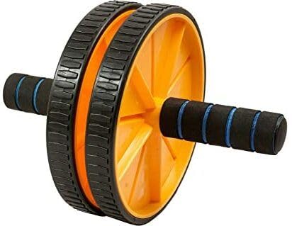 Dinetic AB Wheel Roller Abs Workout Equipment and Push Up Bar Stand Foam Grip Ab Exerciser (Gold)-image-48