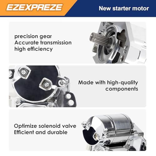 Image of Ezexpreze Harley-Davidson Chrome Starter Replacement New for 1993-2006 Road King Heritage Softail Dyna Super Wide Glide Ultra Night Train, 3155394A 2280002550 18199N SHD0006C 41052276