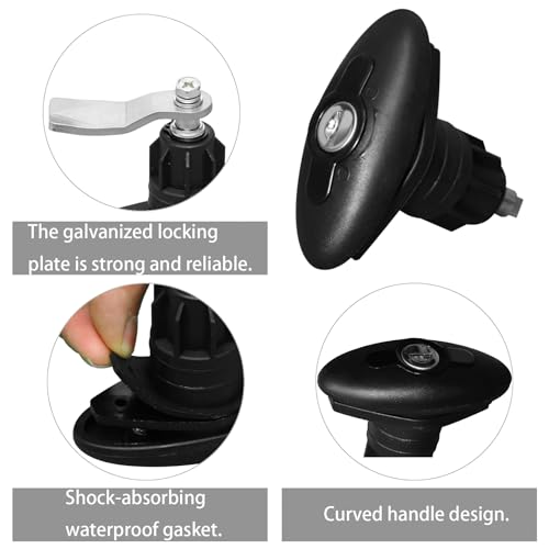Image of 2PCS RV Camper Shell Locks, Rv T Handle Lock for Storage Door, Pickup Truck & Boat, Right Keyed Alike Black Zinc Alloy Lock Body