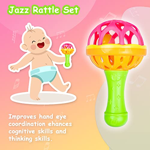 Image of Ratna's Jazz Rattle Colorful Attractive Plastic Non Toxic Grab & Shake Sound Rattle for New Born and Infants Multicolour