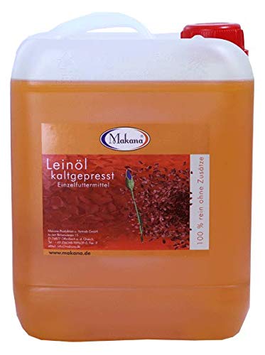 Makana Leinöl für Tiere, kaltgepresst, 100% rein, 5000 ml Kanister (1 x 5 l)