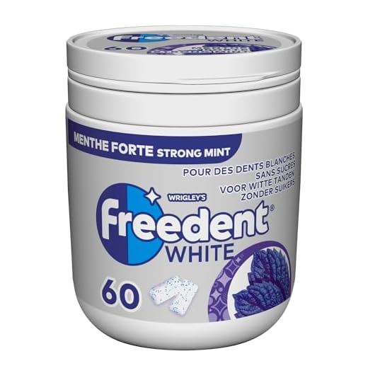 FREEDENT WHITE - Chewing-Gum Menthe Forte - Sans Sucres - Boîte de 60 dragées - 84g