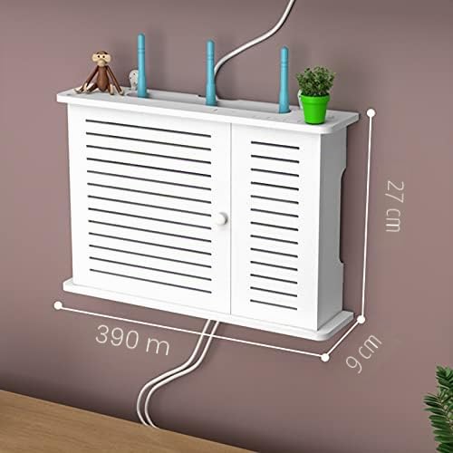 Cajas de almacenamiento inalámbricas router Wifi Caja de Cable más alambre colgante en la pared Estante tablero enchufe de la sola puerta