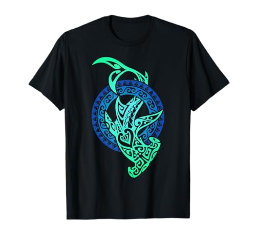 Requin style tribal hawaïen soleil polynésien hawaïen maori cool T-Shirt