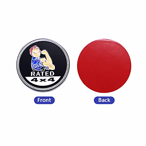 Image of 2Pcs Rated Emblem Hercules Rated 4 x 4 metal car badges 3D round car badges Beautiful car stickers 4 x 4 car stickers round car badges Stickers (black)