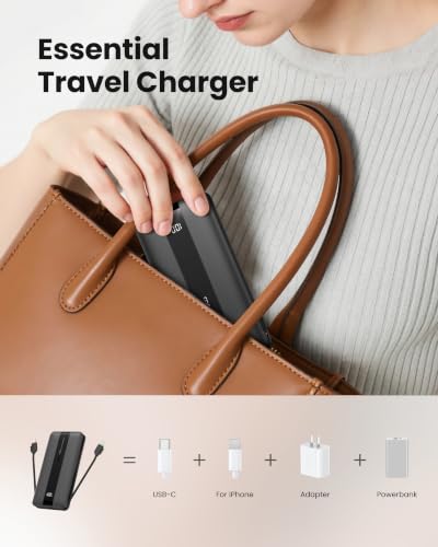 10500mAh Coowisty 22.5W Power Bank Charger w/ Built-in Cables & LED Display - image 5