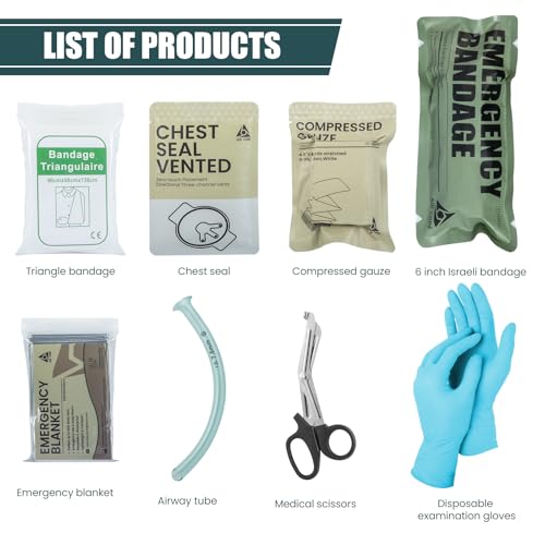 Image of Ifak Refill Kit | Tactical Trauma Refill Kit | First Aid | Vented Chest Seal | Israeli Bandage |Compressed Gauze | NPA Nasopharyngeal Airway |