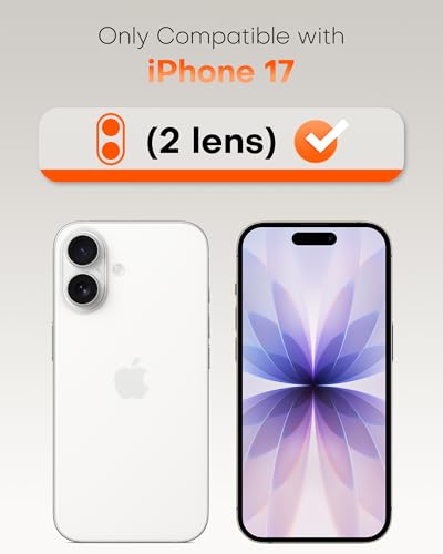Image of TOCOL Camera Lens Protector for iPhone 17 Tempered Glass HD Individual Scratch Resistant Camera Cover Accessories Case Friendly 2 Pack(Clear)