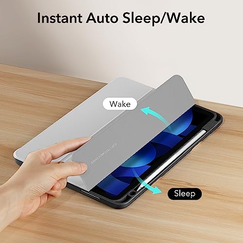 Image of ESR for iPad Air 5th Generation Cover (2022), iPad Air 4th Generation Cover (2020), with Pencil Holder, Soft Flexible Case, Rebound Series Case, Grey