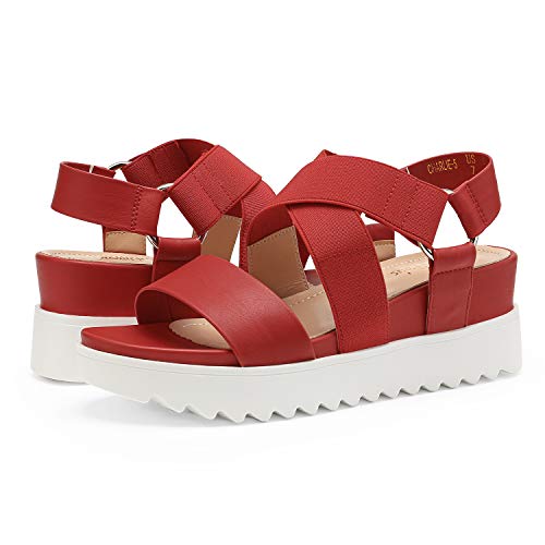 Image of DREAM PAIRS Women's Open Toe Ankle Strap Platform Wedge Sandals