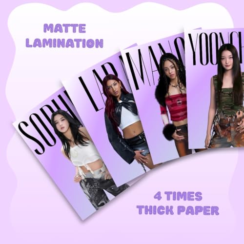 Image of Funk You Store Katseye Posters (Set of 8) | Katseye Photocards A4 Posters of Lara, Sophia, Yoonchae, Megan & more for Wall, Bedroom, Living room | Songs Poster for Wall | Glue Dots Included (D 041)