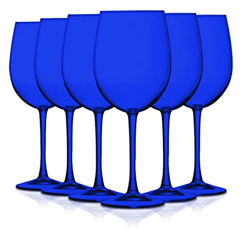 TableTop King Cobalt Blue Full Accent 19 oz Wine Glasses - Set of 6 Additional Vibrant Colors Available