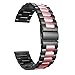 Produktbild 18mm 22mm 20mm 24mm Band für Samsung Galaxy Watch 42 46mm Galaxieuhr 3 45mm 41mm Edelstahlgurte (Band Color : Black Pink, Band Width : S2 or 20mm)