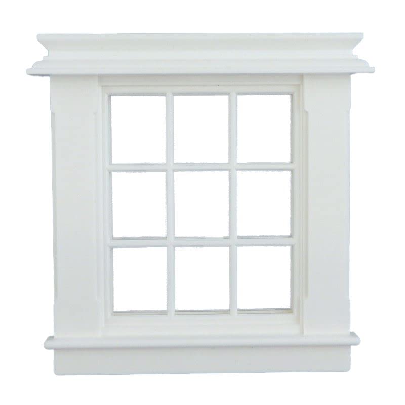 Melody Jane Dolls House Miniature White Plastic Georgian Window Frame 9 Pane 1:24 Scale