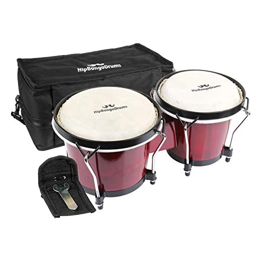 Bongo Drum Set for Adults Kids Beginners Professionals, Upgrade Packaging, Set of 6 and 7 inch Tunable Percussion Instruments, Natural Animal Hides Hickory Shells Wood Metal with Tuning Wrench