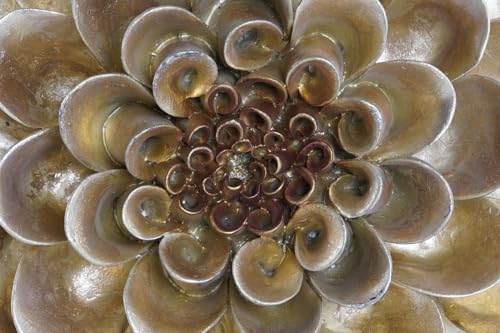 DECORACION PARED RESINA 23X6X23 FLOR DORADO