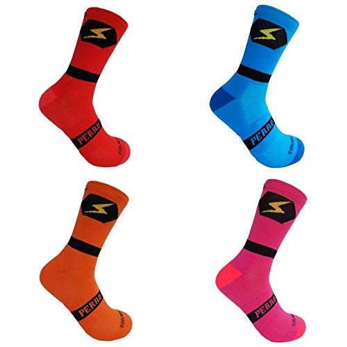 PERRO LOCO Calcetines para Correr técnicos. Tecnología Coolmax y Meryl. Calcetines de Running Edición Limitada. Diseñados en Murcia y Fabricados en España. (Pack, 43-45)
