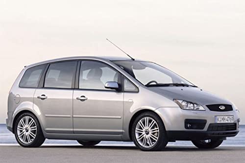 MTC für Ford C-Max Baujahr 2003 bis 2010, oval, passgenau, rutschfest, Absatzschoner aus verstärktem Gummi, Befestigungsknöpfe Schwarz