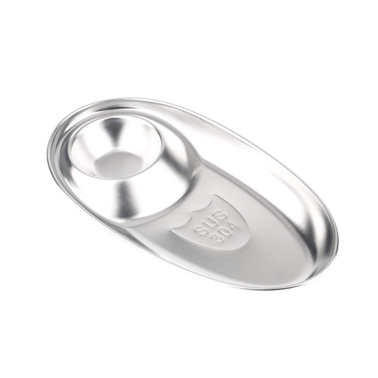 NAMOARLY 1pc Flavor Dish Small Condiment Cups Chip and Dip Plate Divided Serving Tray French Fries Serving Tray Chip and Dip Serving Platter Sauce Dipping Bowl Dishes Dipping Bowls Silver