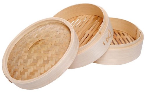 Juego de recipientes de bambú de 3 30,5 cm Durable vaporera de bambú