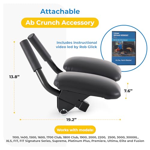 Total Gym Attachable Ab Crunch Accessory for Home Gym Workout Machines with Arm Padding and Instructional Fitness DVD featuring Rob Glick