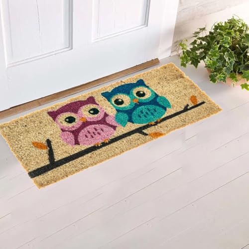 parpyon® Zerbino Ingresso casa Divertente Vulcano Piccolo cm 53x23 Tappeto Antiscivolo entrata scalino per Interno da Esterno tappeti Moderni in Cocco (CM 23X53, Disegno-4)