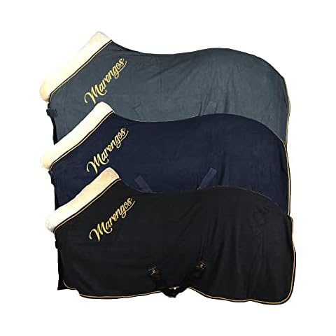 Marengos - Abschwitzdecke Royal | verstell- und abnehmbare Kreuzgurte | Pferdedecke mit weichem Teddyfleece-Kragen, Brustschnalle und Schweifriemen | schnellere Feuchtigkeitsaufnahme Cover
