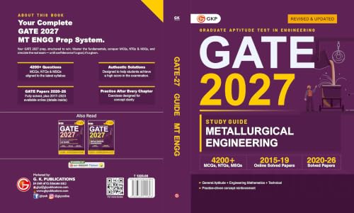 Image of GATE MT 2027: Metallurgical Engineering Study Guide | 4200+ MCQs, NTQs & MSQs | 6 Years Solved Papers (2020-2026) | Practice Chapter Exercises | GATE Prep Series by GKP