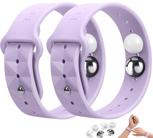 Image of Motion Sickness Bracelets for Travel: Acupressure Anti Nausea Wristband for Morning Sickness - Sea Sickness Wristbands for Car Boat Air - Nausea Bands for Motion Sickness Light Purple Color