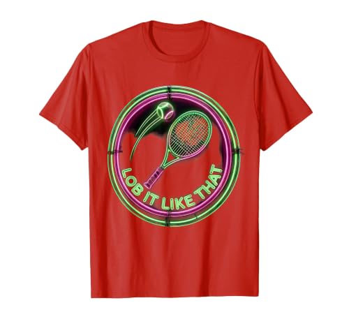 Lob It Like That Tennis Graphic Design T-Shirt, Men, Red, Small