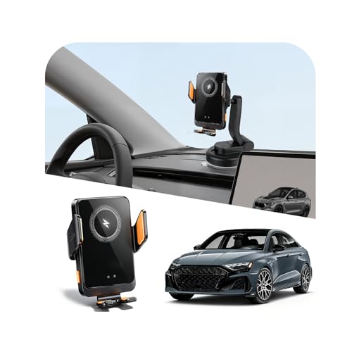 Image of Car Phone Holder Mount, Wireless Car Charger with Auto Clamping, Dashboard Phone Mount and Windshield Holder, Extendable 360 Degree Arm, Washable Gel Suction Cup, Fits Most Smartphones