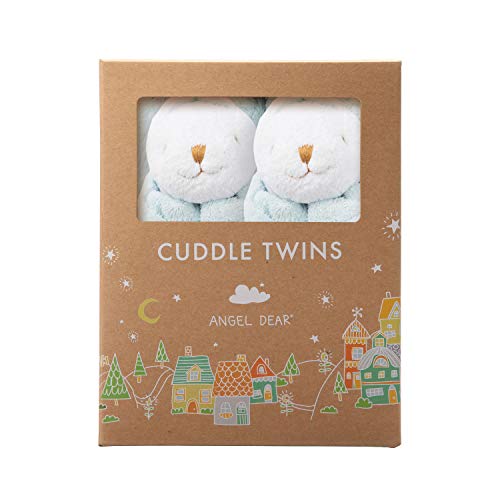 Angel Dear Blue Bunny Cuddle Twins Blankie Set