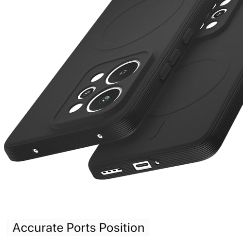 Image of Amazon Basics Back Cover for Realme P4 Power 5G Soft Matte Silicone with Camera Protection | Mag-Safe Logo (Not Mag-Safe Compatible) | Shockproof Slim Fit Bumper Case