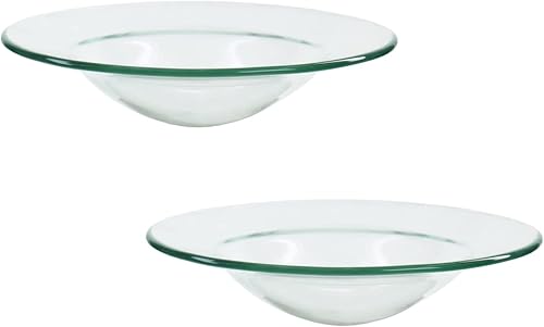 DGQ Calentador de aceite de repuesto de 4.5 pulgadas, paquete de 2 calentadores de cera para platos, plato redondo de vidrio, bandeja de cera para