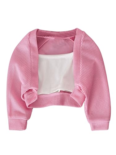 Floerns Toddler Girl's Open Front Bolero Shrug Knitted Long Sleeve Cardigan Sweater