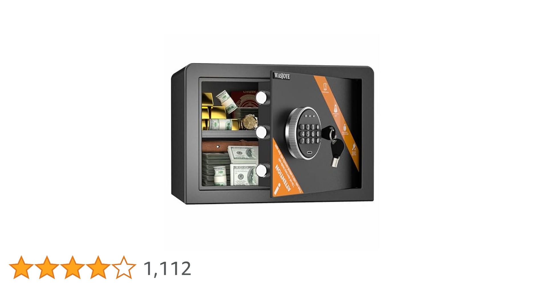 WASJOYE 投入式金庫 家庭用金庫 テンキー式 防犯セキュリティー 69L WASJOYE 投入式金庫 家庭用金庫 テンキー式 防犯セキュリティー