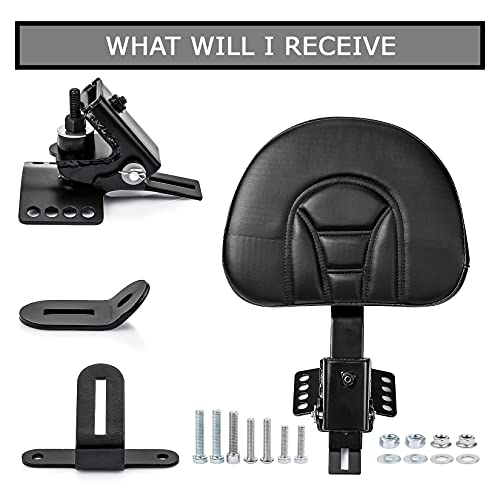 PSLER Plugin Fahrer Rückenlehne Für Touring Modelle 1997-2022, Verstellbares Fahrer-Rückenlehnen Polster Sissy Bar Mit Einer Geschlitzten Basis(Schwarz)