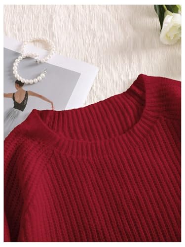 Image of SHENHE Women's Plus Size Sweaters Bow Cutout Crewneck Long Raglan Sleeve Knit Tops Chunky Sweaters